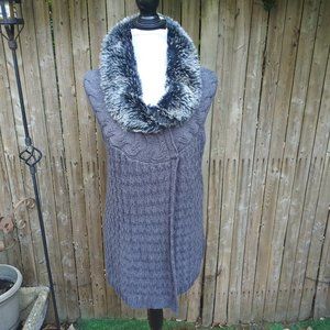 JohnPaulRichard Grey Faux Fur Collar L Vest